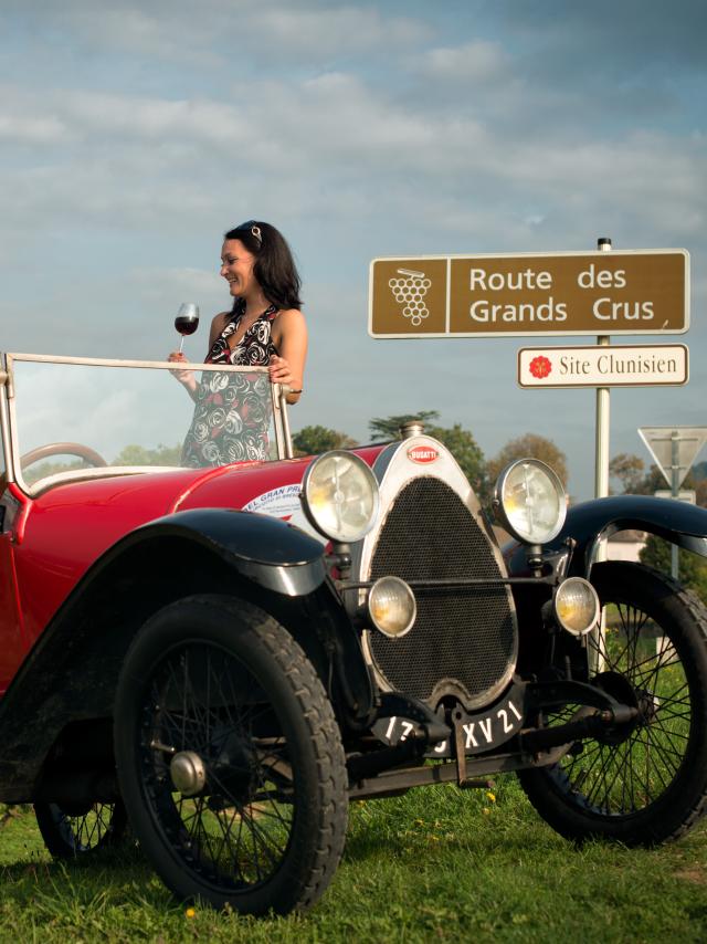 Bugatti Paar Pinot Noir Verkostung Tafel Route Des Grands Crus