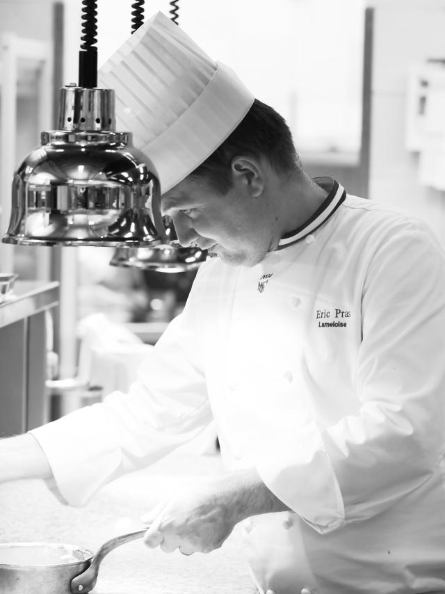 Lameloise chef Eric PRAS black and white visual