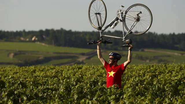 Cyclist Velo Vignes Burgundy