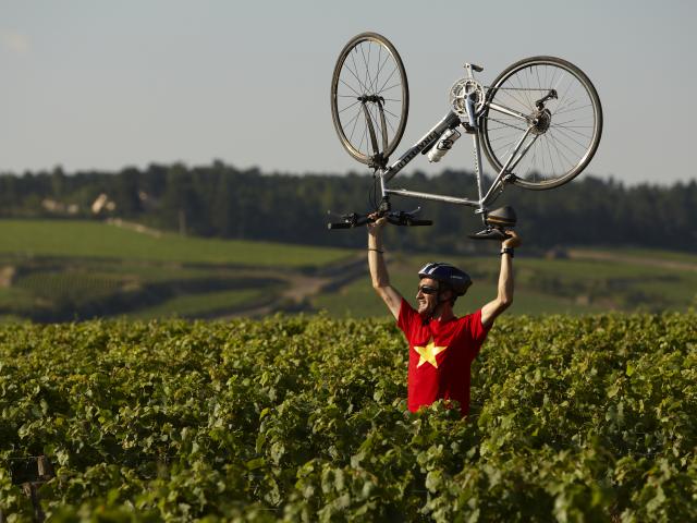 Cycliste Velo Vignes Bourgogne