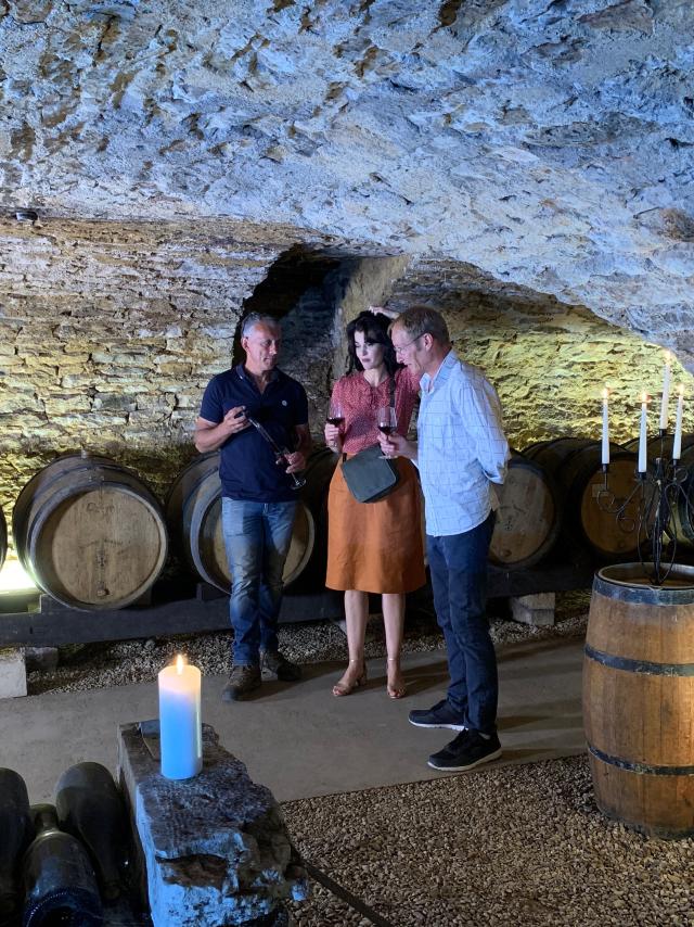 Degustation Weinkeller Burgund Winzer Verliebtes Paar