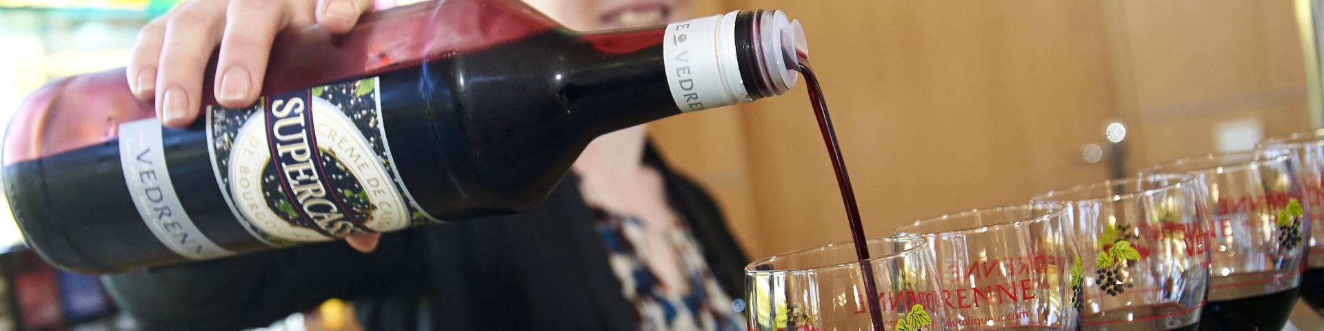Cassissium Service and Tasting of Kir Crème Supercassis Vedrenne