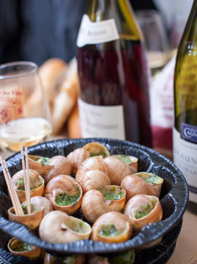 Gastronomie Burgund Schnecken Chardonnay
