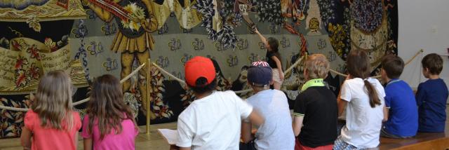 Schoolchildren at the Musée du Vin in Beaune