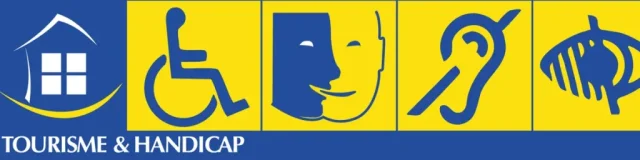 Logos des 4 familles de handicap (moteur, visuel, auditif, physique et mental)