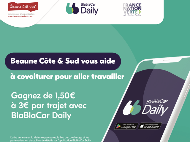 Affiche covoiturage blablcardaily et beaune cote & sud